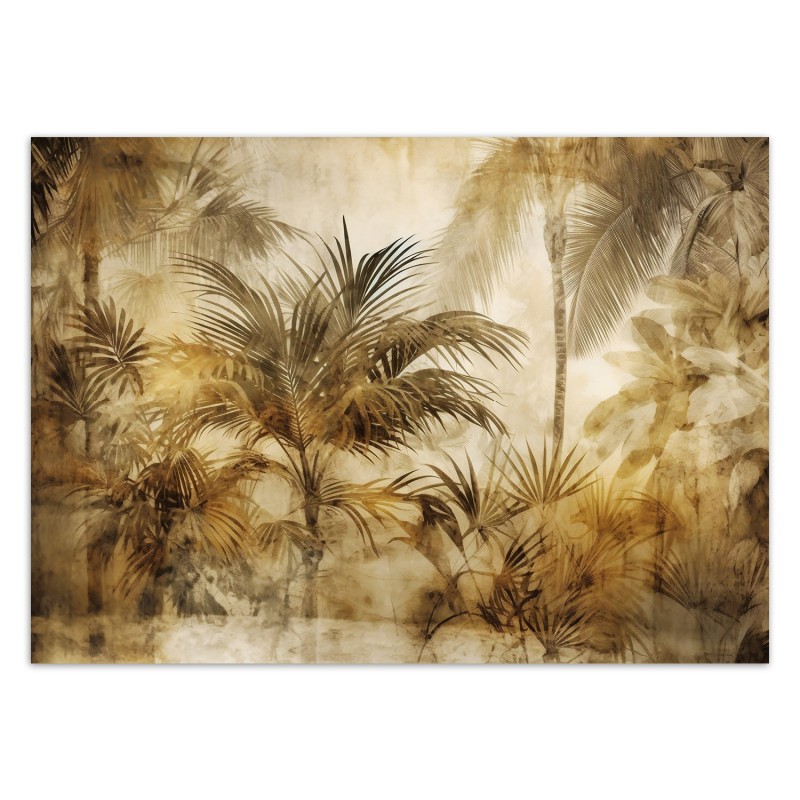 Modische Fototapete - Tropische Pflanzen in Sepia | Feeby