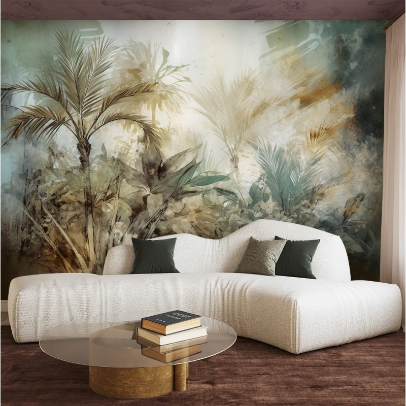 Fototapete - Palmen in einem Regenwald | Feeby