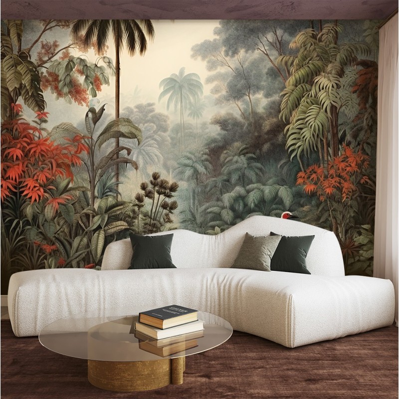 Fototapeta do salonu nowoczesna - Rośliny w tropikalnej dżungli | FEEBY
