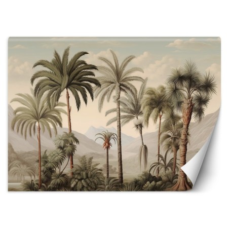 Nowoczesna fototapeta na ścianę - Tropikalne palmy pejzaż| FEEBY