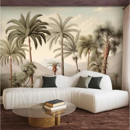 Nowoczesna fototapeta na ścianę - Tropikalne palmy pejzaż| FEEBY
