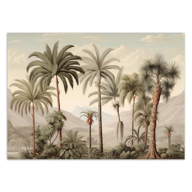 Nowoczesna fototapeta na ścianę - Tropikalne palmy pejzaż| FEEBY