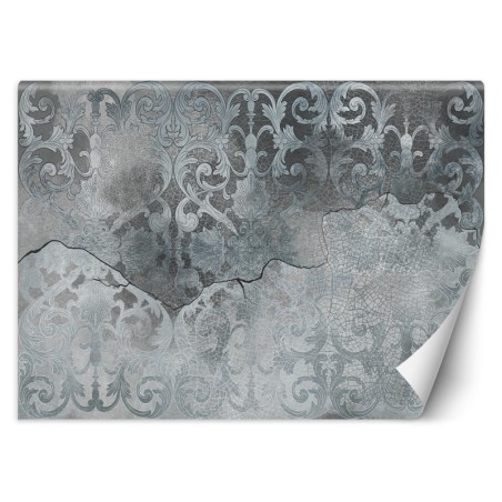 Fototapeta do sypialni - Srebrny ornament vintage | FEEBY