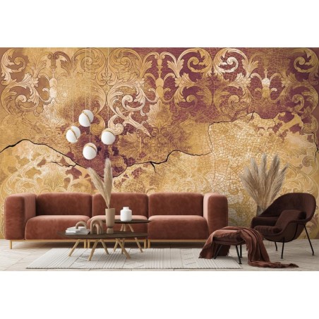 Modische Fototapete - Goldenes Vintage-Ornament | Feeby