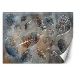 Stilvolle Fototapete - Graue Herbstblätter | Feeby