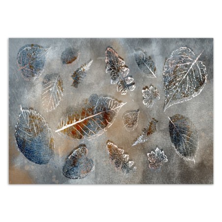 Stilvolle Fototapete - Graue Herbstblätter | Feeby