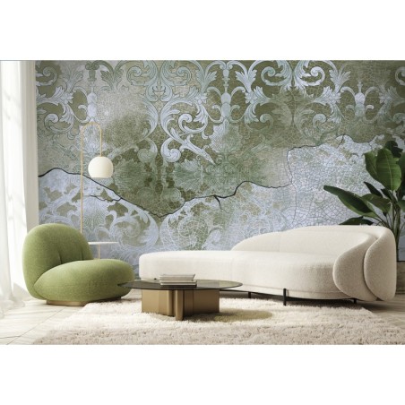 Fototapeta na ścianę - Zielony ornament retro | FEEBY