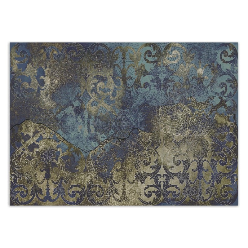 Modische Fototapete - Blaues Vintage-Ornament | Feeby