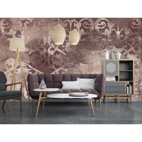 Fototapete - Braunes Vintage-Ornament | Feeby