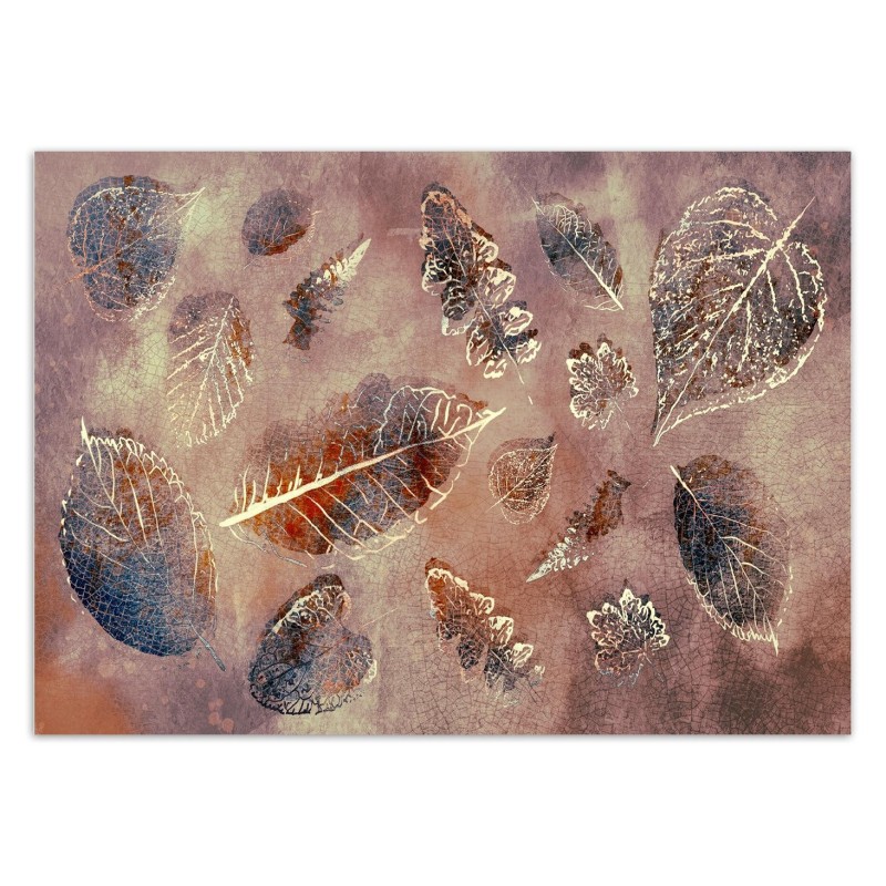 Moderne Fototapete - Blätter im Retrostil | Feeby