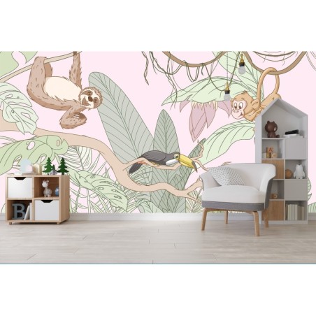 Fototapete - Tropische Dschungeltiere | Feeby