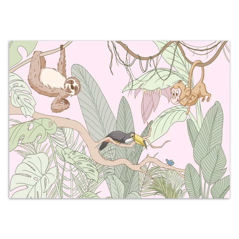 Fototapete - Tropische Dschungeltiere | Feeby