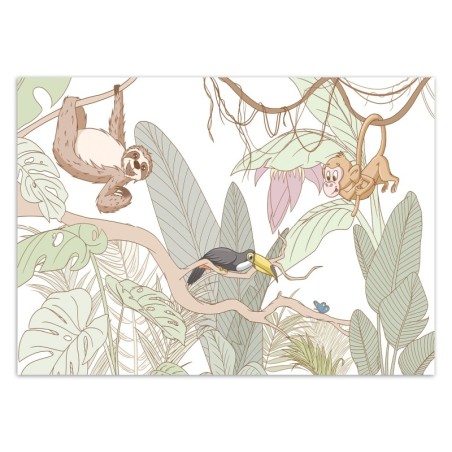 Modische Fototapete - Tropische Dschungeltiere | Feeby