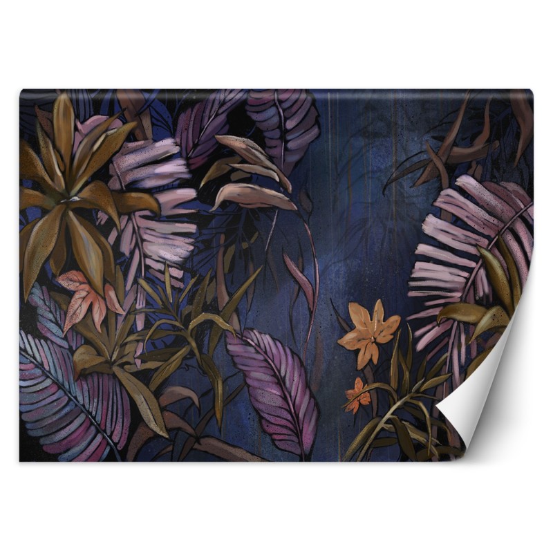 Fototapete - Exotische Dschungelblätter gemalt | Feeby