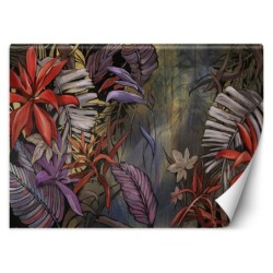 Fototapete - Gemalte exotische Dschungelblätter | Feeby