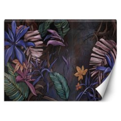 Fototapete - Bemalte exotische Dschungelblätter | Feeby