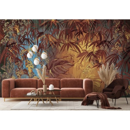 Nowoczesna fototapeta na ścianę - Tropikalne liście monstery | FEEBY