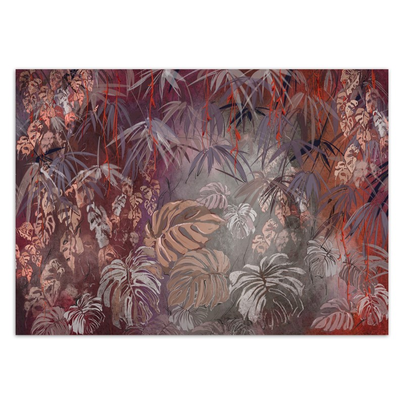 Fototapete - Bemalte tropische Dschungelblätter | Feeby