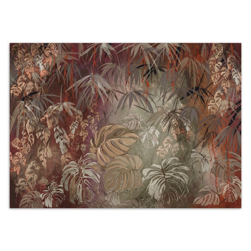 Fototapete - Bemalte tropische Dschungelblätter | Feeby