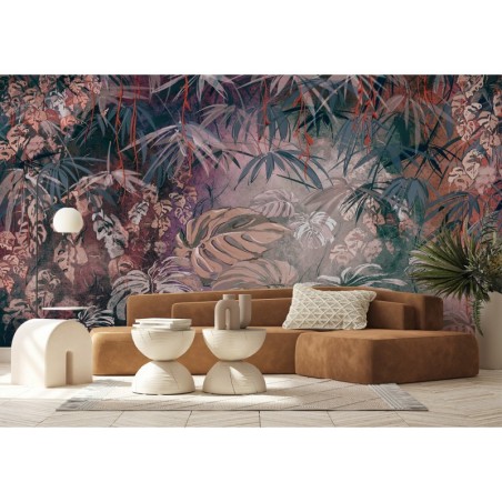 Fototapete - Bemalte tropische Dschungelblätter | Feeby
