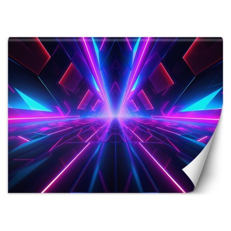 Fototapete - Neon 3D-Tunnel | Feeby