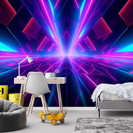 Fototapeta na ścianę - Neonowy tunel 3D | FEEBY