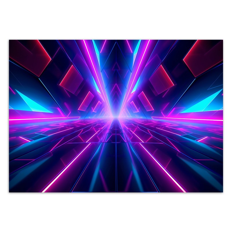 Fototapete - Neon 3D-Tunnel | Feeby