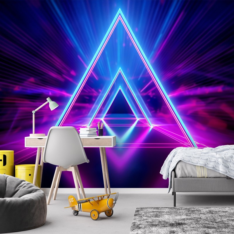 Stilvolle Fototapete - Neon Tunnel abstrakt | Feeby