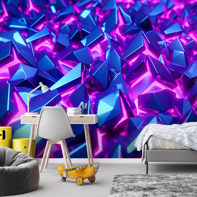 Fototapeta na ścianę - Neonowe kryształy 3D | FEEBY