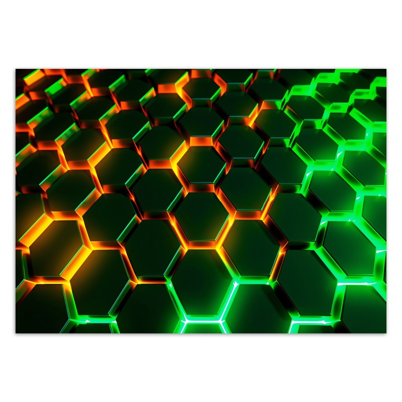 Fototapete - Neon Formen 3D Abstraktion | Feeby