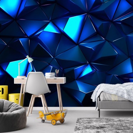 Fototapete - Blaue 3D-Abstraktion | Feeby