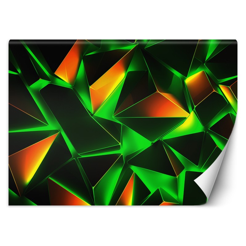 Fototapete - Grüne geometrische Abstraktion 3D | Feeby