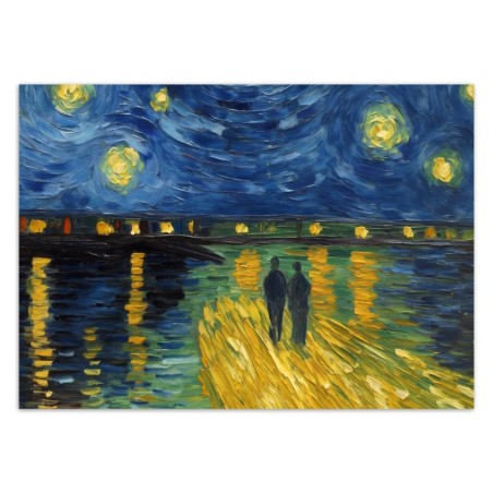 Fototapete - Sternennacht über der Rhone - V. van Gogh | Feeby
