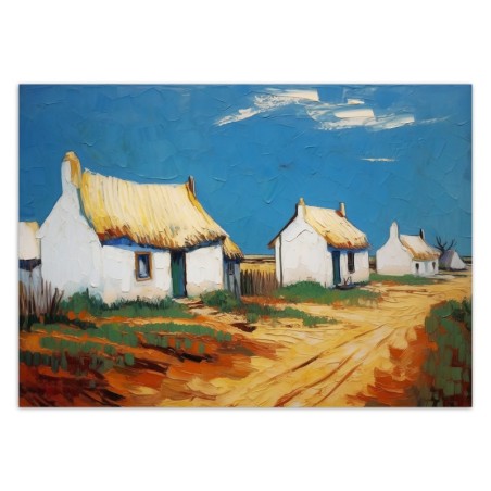 Fototapeta reprodukcje artystów - Chaty kryte strzechą - V. van Gogh | FEEBY