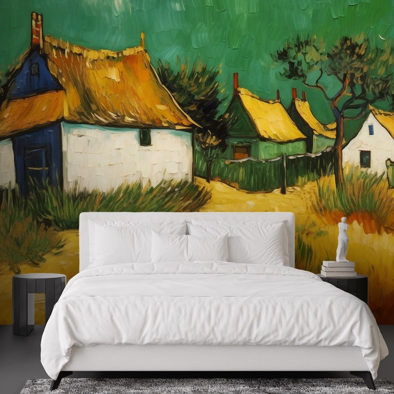 Fototapeta na ścianę - Chaty kryte strzechą - V. van Gogh | FEEBY