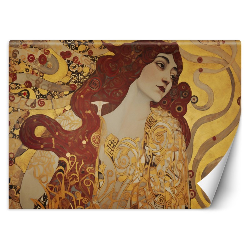 Fototapete - Frau mit langem Haar - G. Klimt | Feeby