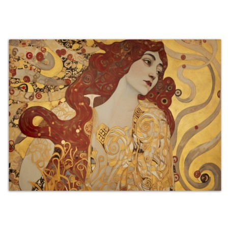 Fototapete - Frau mit langem Haar - G. Klimt | Feeby