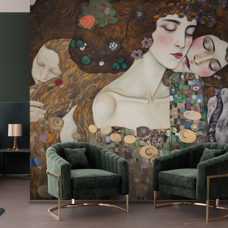 Fototapete - Kuss einer Frau - G. Klimt | Feeby