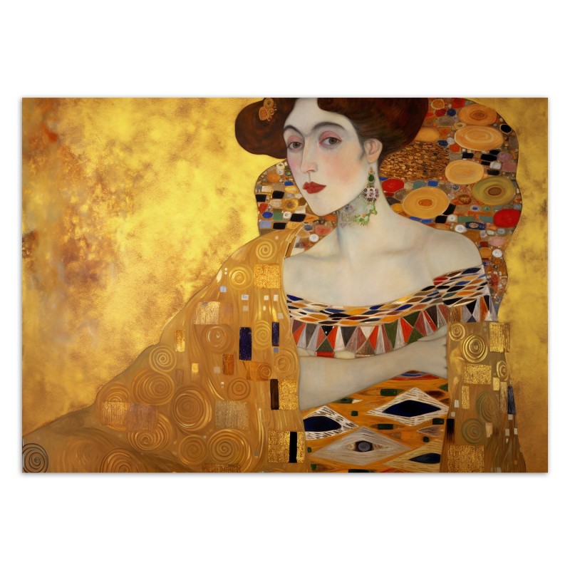 Fototapete - Goldenes Porträt einer Frau - G. Klimt | Feeby