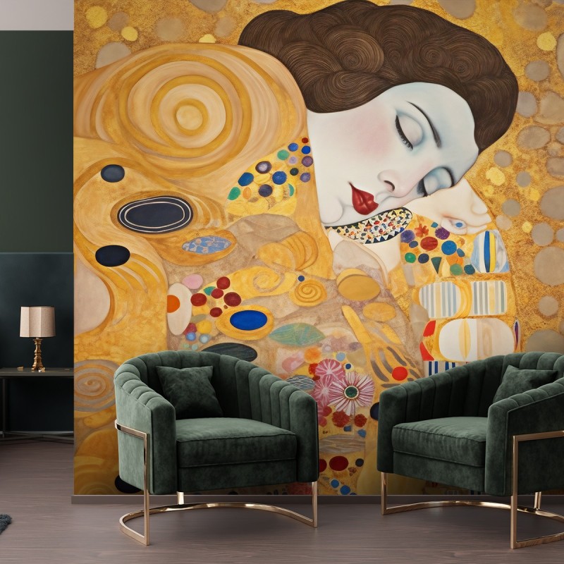 Fototapete - Frauenbildnis Abstraktion - G. Klimt | Feeby