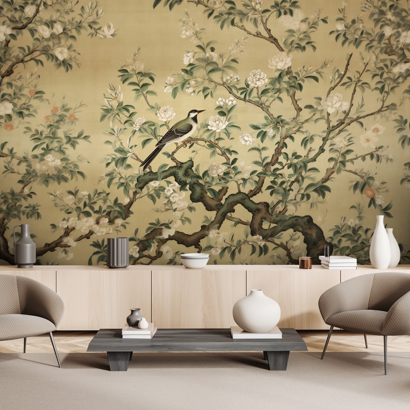 Fototapeta Ptak Abstrakcja Chinoiserie