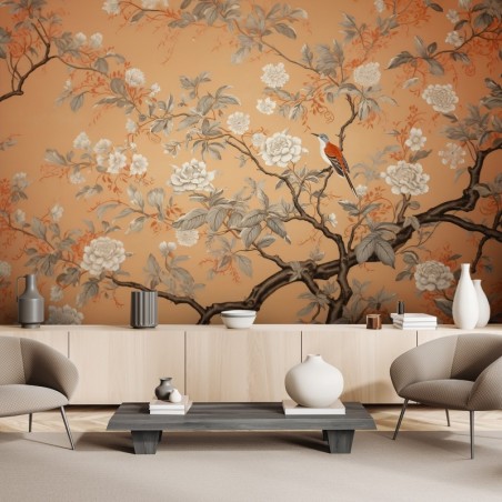Moderne Fototapete - Vogelbaum Chinoiserie | Feeby