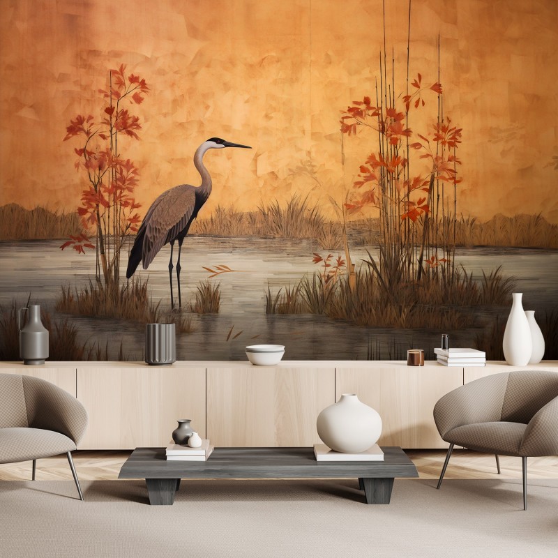 Fototapete - Orientalischer Kranich | Feeby