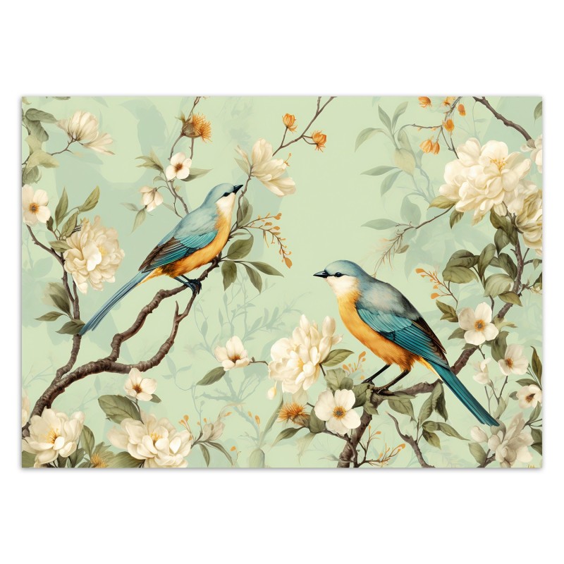 Fototapeta Ptaki Kwiaty Chinoiserie