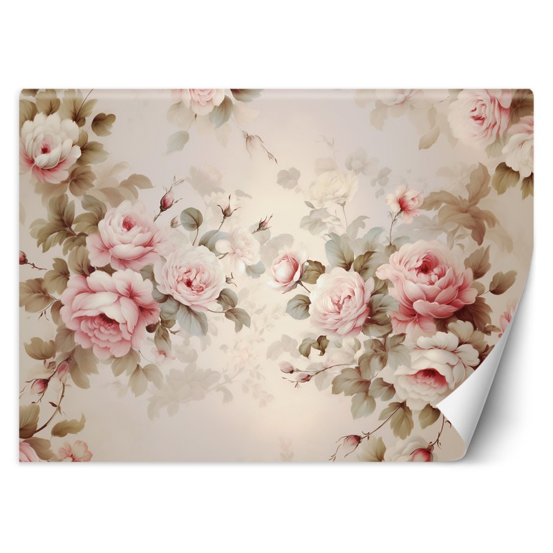 Moderne Fototapete - Shabby Chic Rosen | Feeby