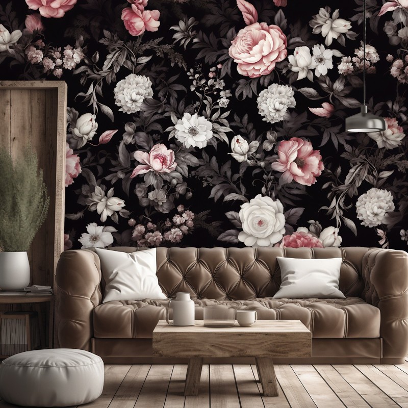 Stilvolle Fototapete - Pfingstrose Blumen Rosen | Feeby