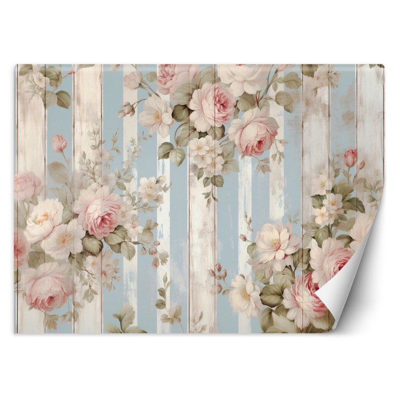 Moderne Fototapete - Shabby Chic Blumen | Feeby