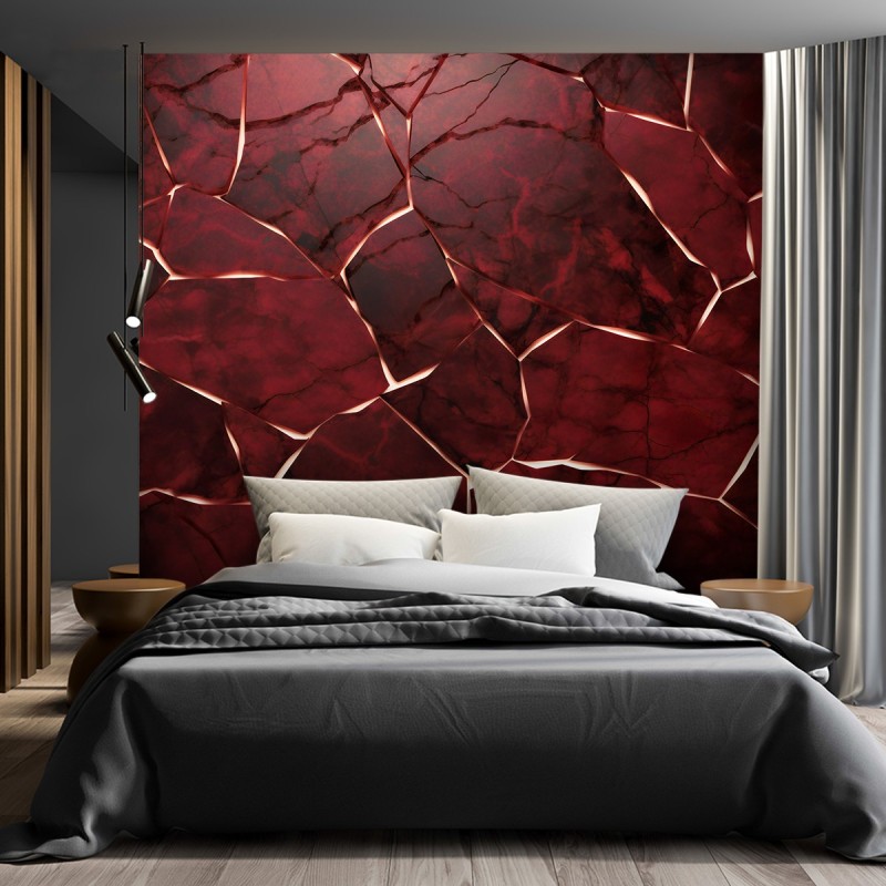 Modische Fototapete - Rote Textur 3D | Feeby