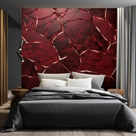 Modische Fototapete - Rote Textur 3D | Feeby