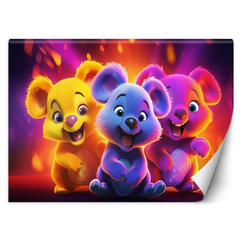 Moderne Fototapete - Neonbären abstrakt | Feeby